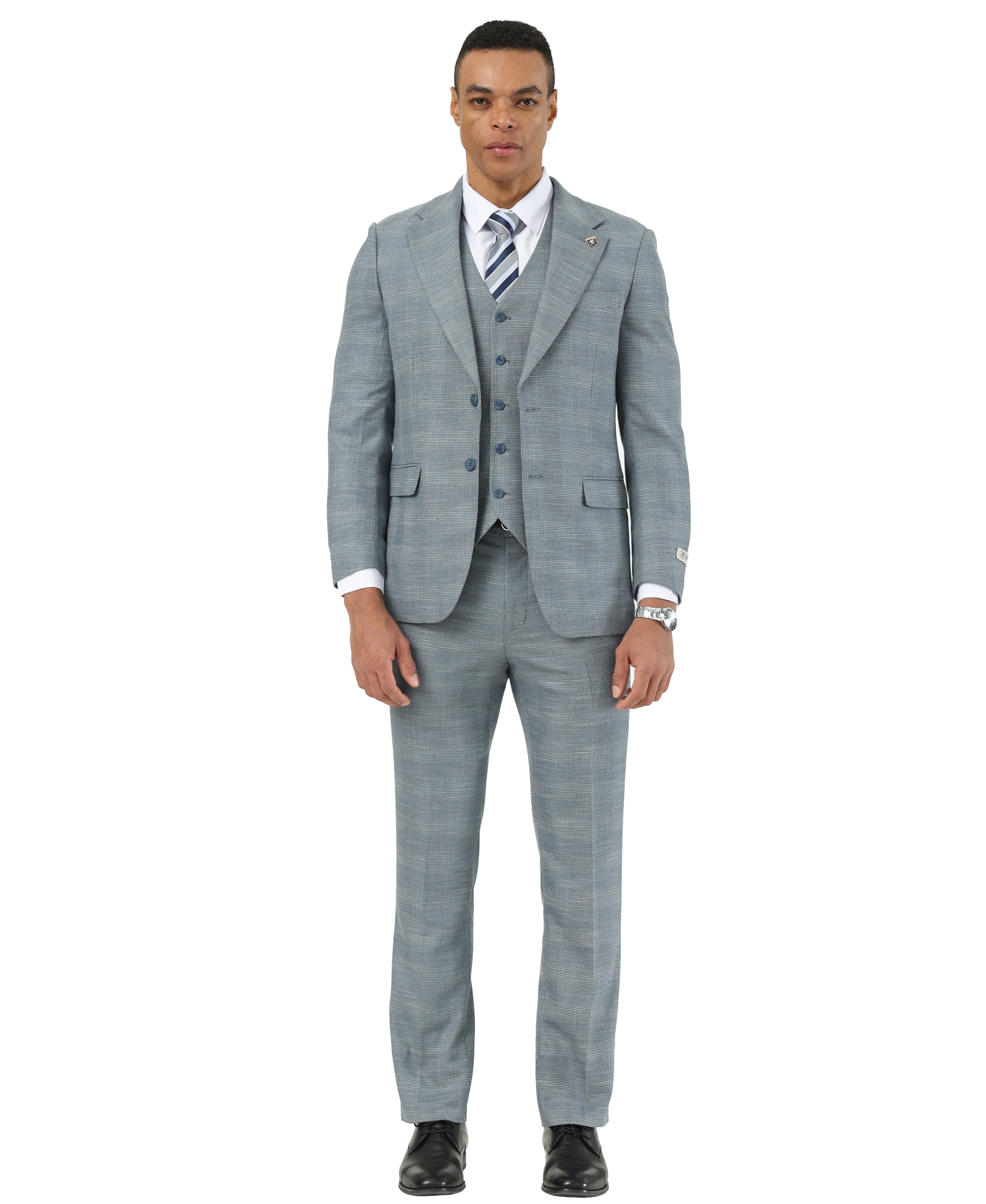 Mens Suit Plaid 3pc by Stacy Adams